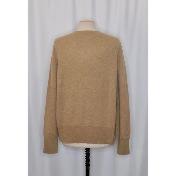 J. CREW Cashmere Classic Fit Crewneck Sweater Heathered Camel Crew Neck X-Large - Picture 9 of 15